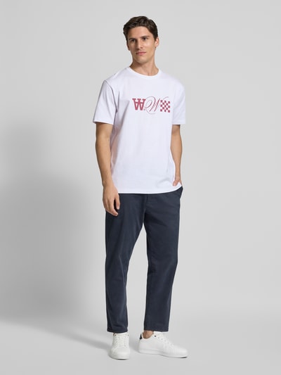 Wood Wood T-Shirt mit Logo-Print Modell 'Ace' Weiss 1