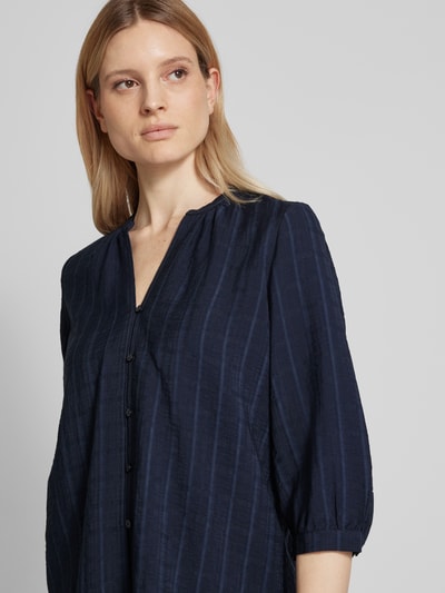 OPUS Blouse met structuurmotief, model ‘Falika’ Marineblauw - 3