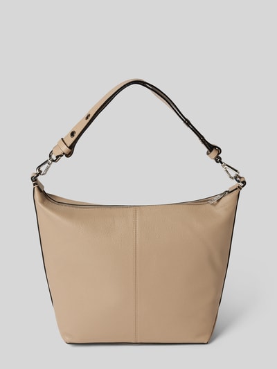 LIEBESKIND BERLIN Leren handtas met labelprint, model 'Paris' Taupe - 5