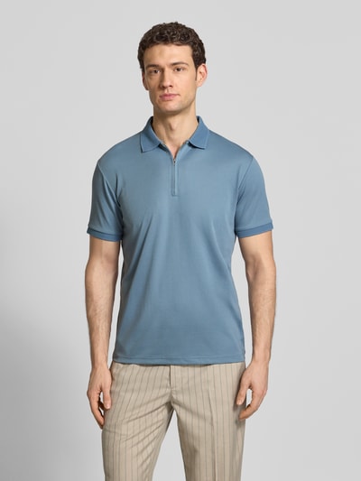 Selected Homme Regular Fit Poloshirt aus Bio-Baumwoll-Mix Modell 'FAVE' Rauchblau 4