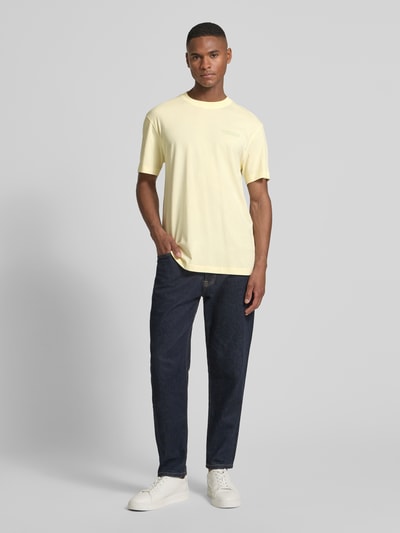 Tom Tailor Denim T-shirt o kroju relaxed fit z czystej bawełny Jasnożółty 1