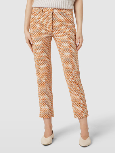 Weekend Max Mara Skinny Fit Chino mit Allover-Muster Modell 'PAPAIA' Orange 4