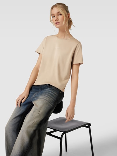 Marc O'Polo Denim T-Shirt in unifarbenem Design Beige 3