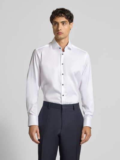 Christian Berg Men Regular Fit Businesshemd aus reiner Baumwolle mit extra langem Arm Weiss 4