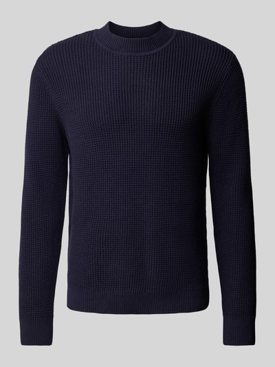 Jack & Jones Premium Strickpullover mit gerippten Abschlüssen Modell 'VIGGO' Dunkelblau 1