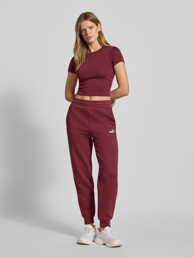 PUMA Slim fit sweatpants met labelstitching Bordeaux - 1