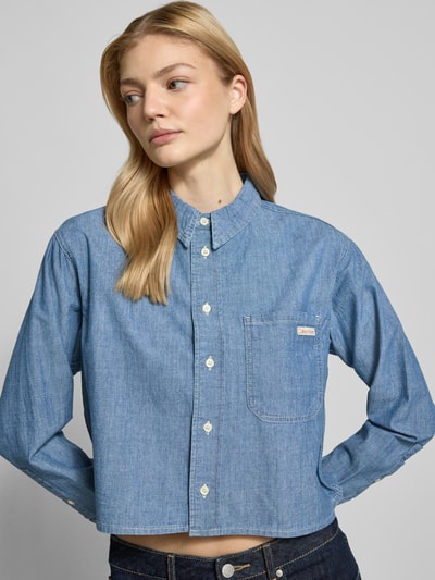 Calvin Klein Jeans Cropped Bluse in Denim-Optik Jeansblau 3