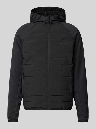 Produktfoto, Hybrid Jacke mit Kapuze Modell 'PERFECT' von JACK & JONES in Schwarz, gerader Schnitt, seitliche Reißverschlusstaschen, glatte Struktur