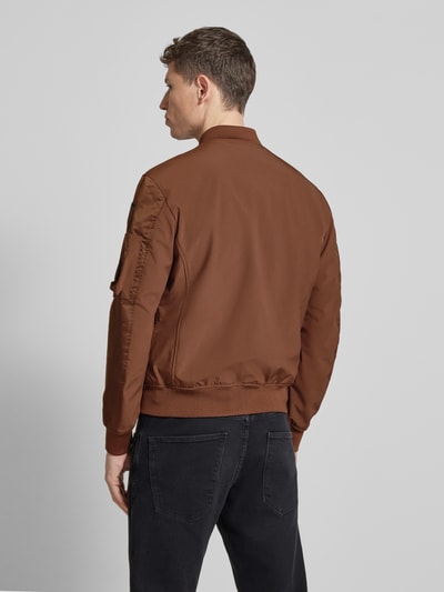 Blauer USA Jacke mit Zweiwege-Reißverschluss Modell 'Rocky' Cognac 5