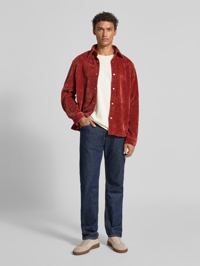 JAKE*S STUDIO MEN Regular Fit Freizeithemd in Cord-Optik Rot 1