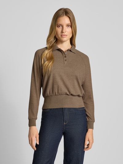OPUS Gebreide pullover met polokraag, model 'Geigi' Lichtbruin - 4