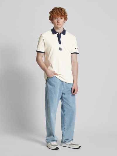 CHAMPION Koszulka polo z wyhaftowanym logo Złamany biały 1