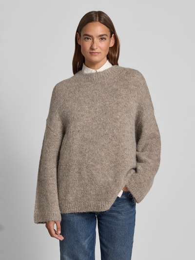 Selected Femme Oversized Strickpullover aus Alpaka-Mix Modell 'GABRIELLA' Dunkelgrau 4