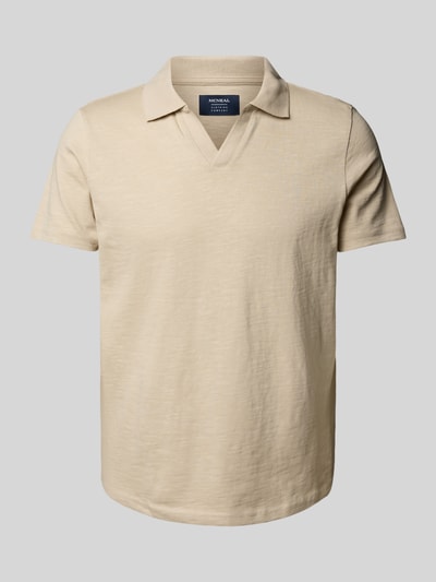 MCNEAL Poloshirt mit V-Ausschnitt Beige 2