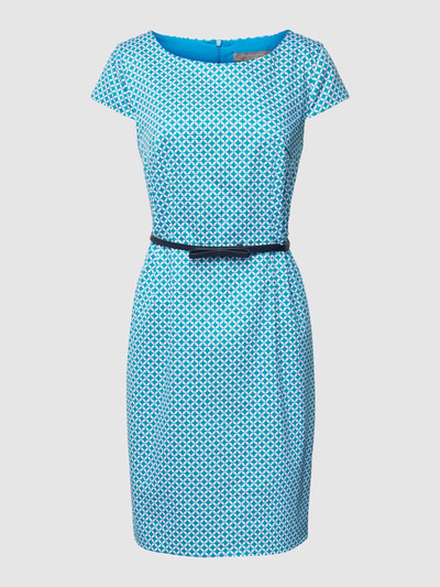 Christian Berg Woman Selection Knielanges Kleid mit Allover-Muster Hellblau Melange 2