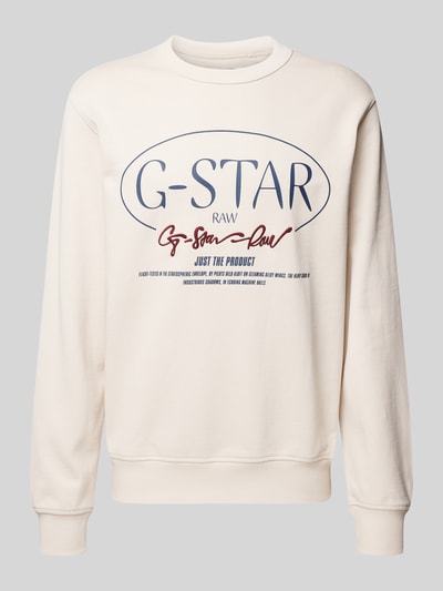 G-Star Raw Bluza z nadrukiem z logo Złamany biały 2