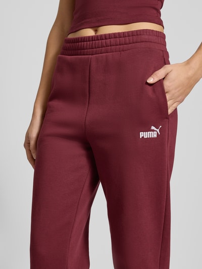 PUMA Slim fit sweatpants met labelstitching Bordeaux - 3