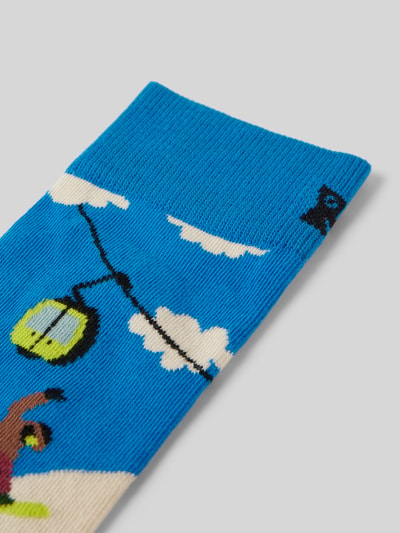 Happy Socks Socken mit Motiv-Print Modell 'Snowboard' Marine 2