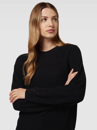 Tommy Hilfiger Strickpullover mit Label-Stitchings Black 3