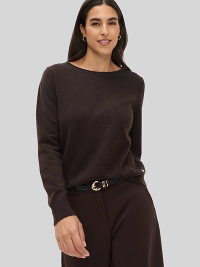Brax sweter krój regular fit z mieszanki żywej wełny i kaszmiru model 'Lisa' Ciemnobrązowy 4