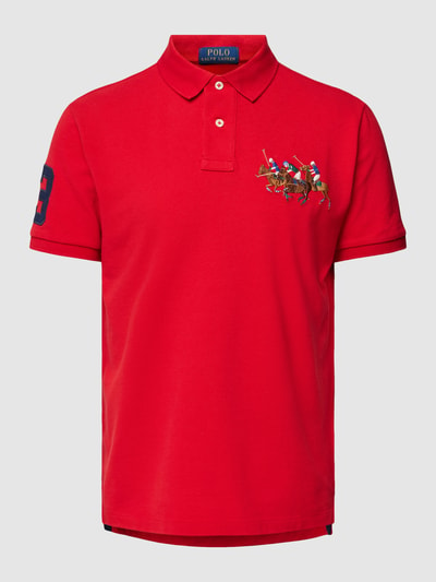 Polo Ralph Lauren Custom slim fit poloshirt met motiefstitching Rood - 2