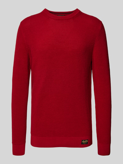 Superdry Strickpullover mit Rundhalsausschnitt Dunkelrot 1