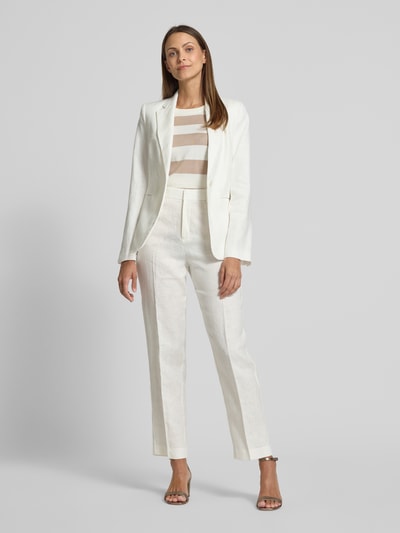 MANGO Regular Fit Leinenhose mit Eingrifftaschen Modell 'BORELI' Offwhite 1