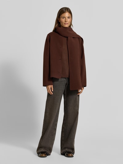 Luisa Cerano Wide Fit Jeans mit Knopfverschluss Dunkelbraun 1