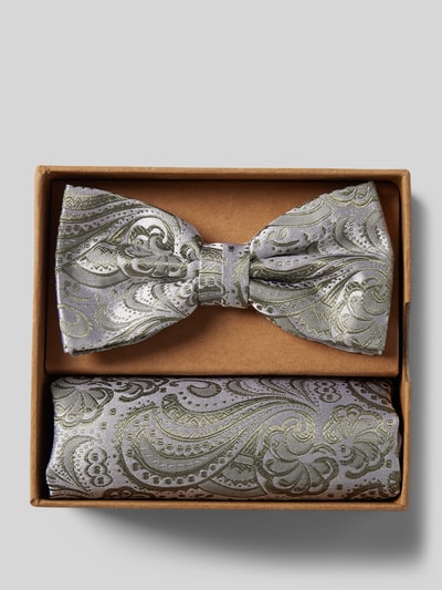 Prince Bowtie Strik en pochet in een set met all-over motief Lindegroen - 1