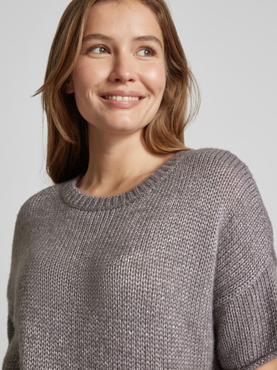 Luisa Cerano Gebreide pullover met 1/2-mouwen Taupe - 3