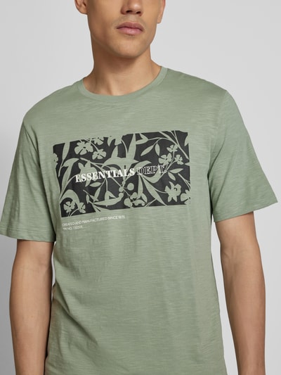 Jack & Jones T-shirt met labelprint, model 'JEFF' Mintgroen - 3