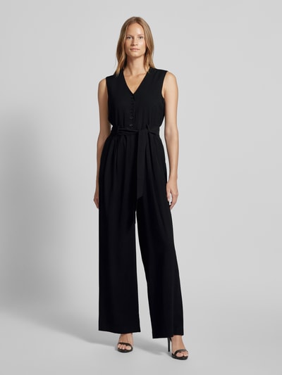 MSCH Copenhagen Jumpsuit mit V-Ausschnitt Modell 'Asana' Black 4