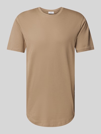 Only & Sons Lang shirt met ronde hals, model 'MATT LIFE LONGY' Taupe - 2