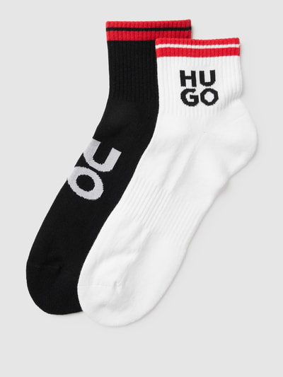 HUGO Socken mit Label-Detail im 2er-Pack Modell 'RIB LOGO' Black 1