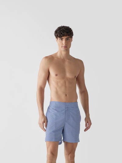 Frescobol Carioca Badehose mit Allover-Muster Marineblau 4