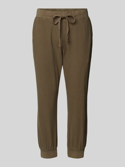 Kaffe Spodnie capri o kroju slim fit z wpuszczanymi kieszeniami model ‘Naya’ Oliwkowy 2