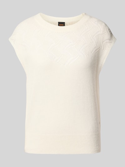 BOSS Orange Loose Fit Pullunder aus Strick Weiss 2