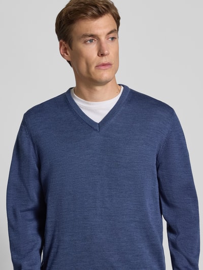 MAERZ Muenchen Gebreide pullover van merinowol Oceaanblauw gemêleerd - 3