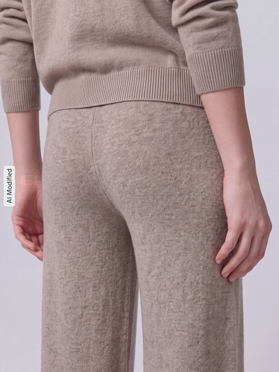 Jake*s Casual Regular fit wijde broek van puur kasjmier Taupe gemêleerd - 3