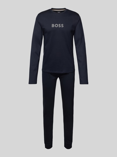 BOSS Comfort Fit Pyjama aus reiner Baumwolle Dunkelblau 1