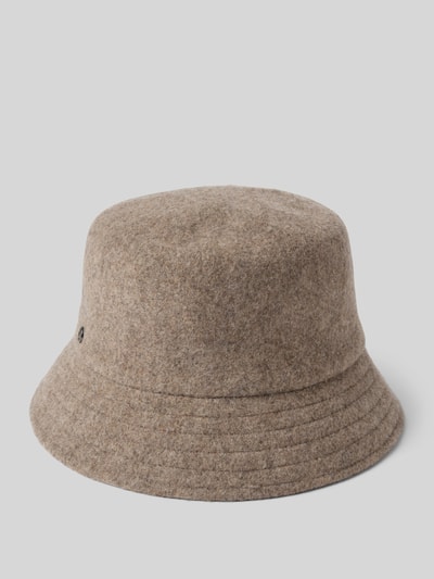 Loevenich Hoed van wolmix met brede rand Taupe - 1