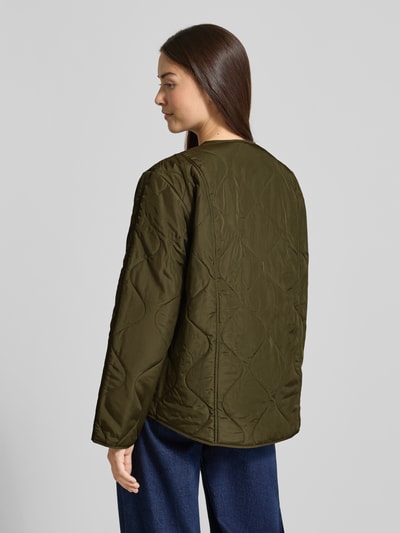 Vero Moda Regular fit gewatteerd jack met enkele knoopsluiting, model 'MILLIE' Olijfgroen - 5