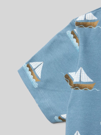 Name It T-Shirt mit geripptem Rundhalsausschnitt Modell 'FILLE' Bleu 2