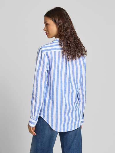 Polo Ralph Lauren Classic Fit Leinenhemdbluse mit Logo-Stitching Blau 5