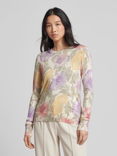 Lauren Ralph Lauren Shirt met lange mouwen en all-over bloemenprint, model 'SHAVONNE' Offwhite - 4