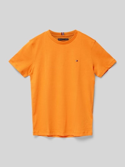 Tommy Hilfiger Teens T-shirt met logostitching, model 'ESSENTIAL' Oranje - 1