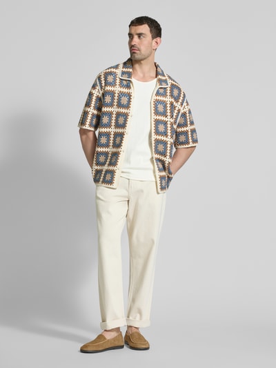 JAKE*S STUDIO MEN Relaxed Fit Freizeithemd mit 1/2-Arm Beige 1