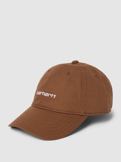 Carhartt Work In Progress Cap mit Label-Stitching Modell 'CANVAS' Mittelbraun 1