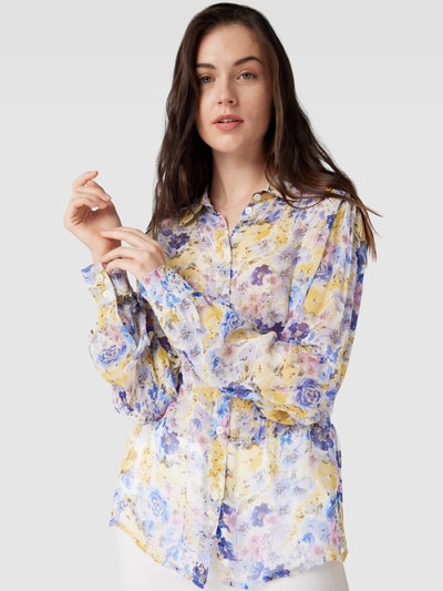 Liu Jo White Blouse met all-over bloemenprint Blauw - 3