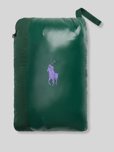 Produktfoto, Regular fit bodywarmer met logostitching van Polo Ralph Lauren in groen met paars logo, Heren, gladde textuur
